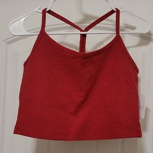 Beyond Yoga Women's Spacedye Slim Racerback Cropped Tank In Red Currant